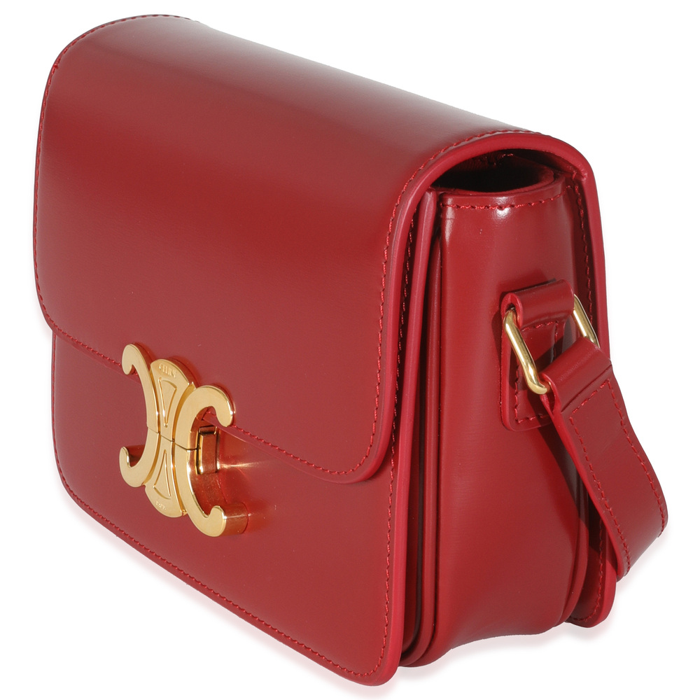 Celine Red Shiny Calfskin Teen Triomphe - Picture 4 of 8